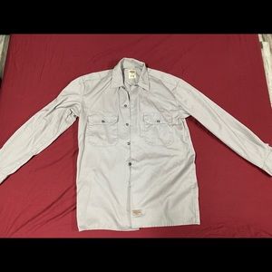 Dickies Grey Button Up Work Shirt